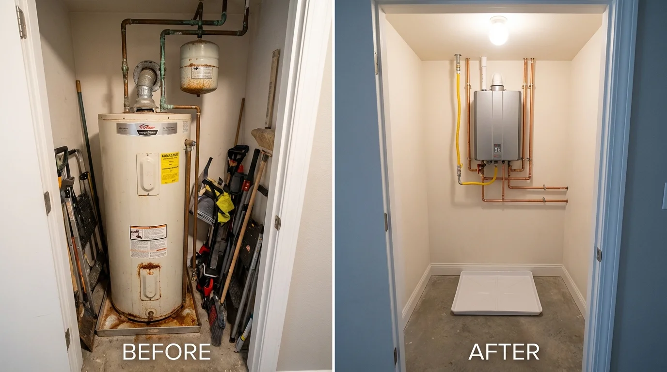 Tank water heater versus wall-mounted tankless unit comparison for Ovid, MI homeowners